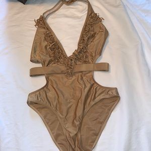 ASOS Gold One Piece Swimsuit